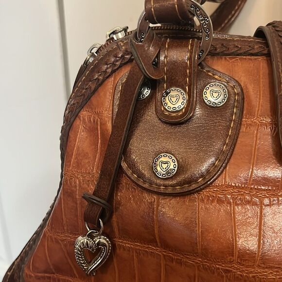 MC Madi Claire Brown Bi Color Crocodile Embossed 
Heart Keychain Shoulder Bag - Picture 3 of 11
